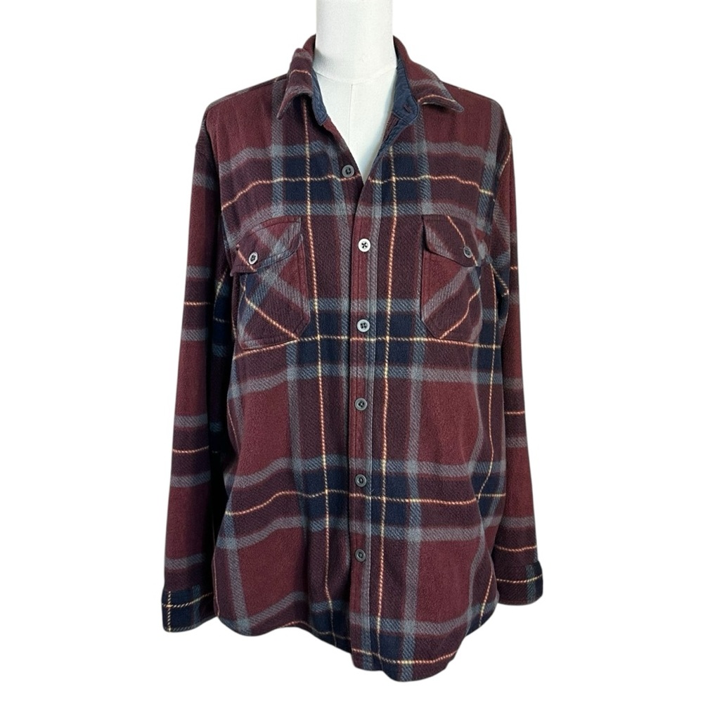 Freedom Foundry Menswear Plaid Fleece Shacket Size Large Unisex Grunge 90s Fall